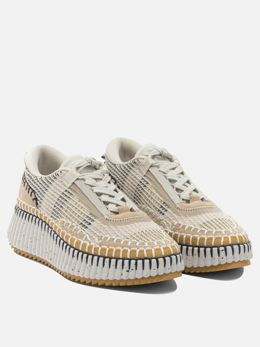 Low top sneakers 100% polyester - 100% calf leather  Beige - Chloé Women | PDP | VIETTI Online Store | 2
