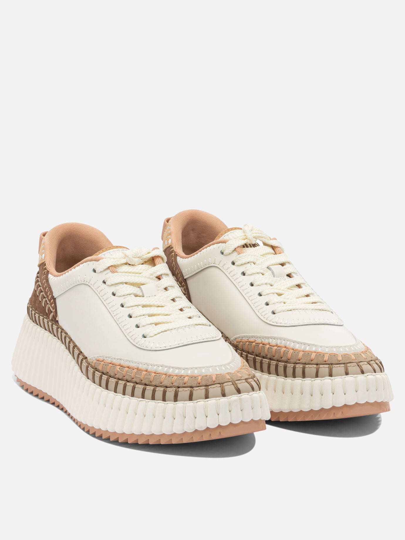 Low top sneakers 95% polyester 5% elastane - 100% ethylene vinyl acetate  Beige - Chloé Women | PDP | VIETTI Online Store | thumbnail_2