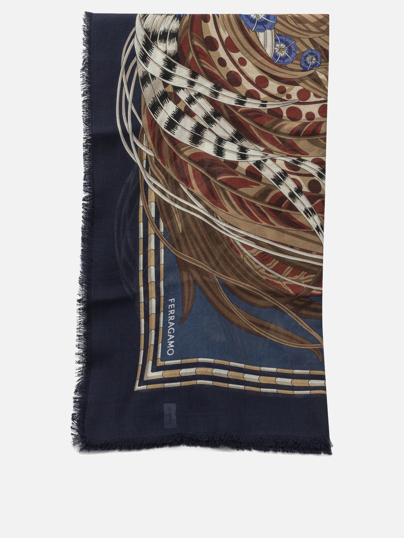 Silk scarves 0790817  Blue - Ferragamo Women | PDP | VIETTI Online Store | Zoom-Modal
