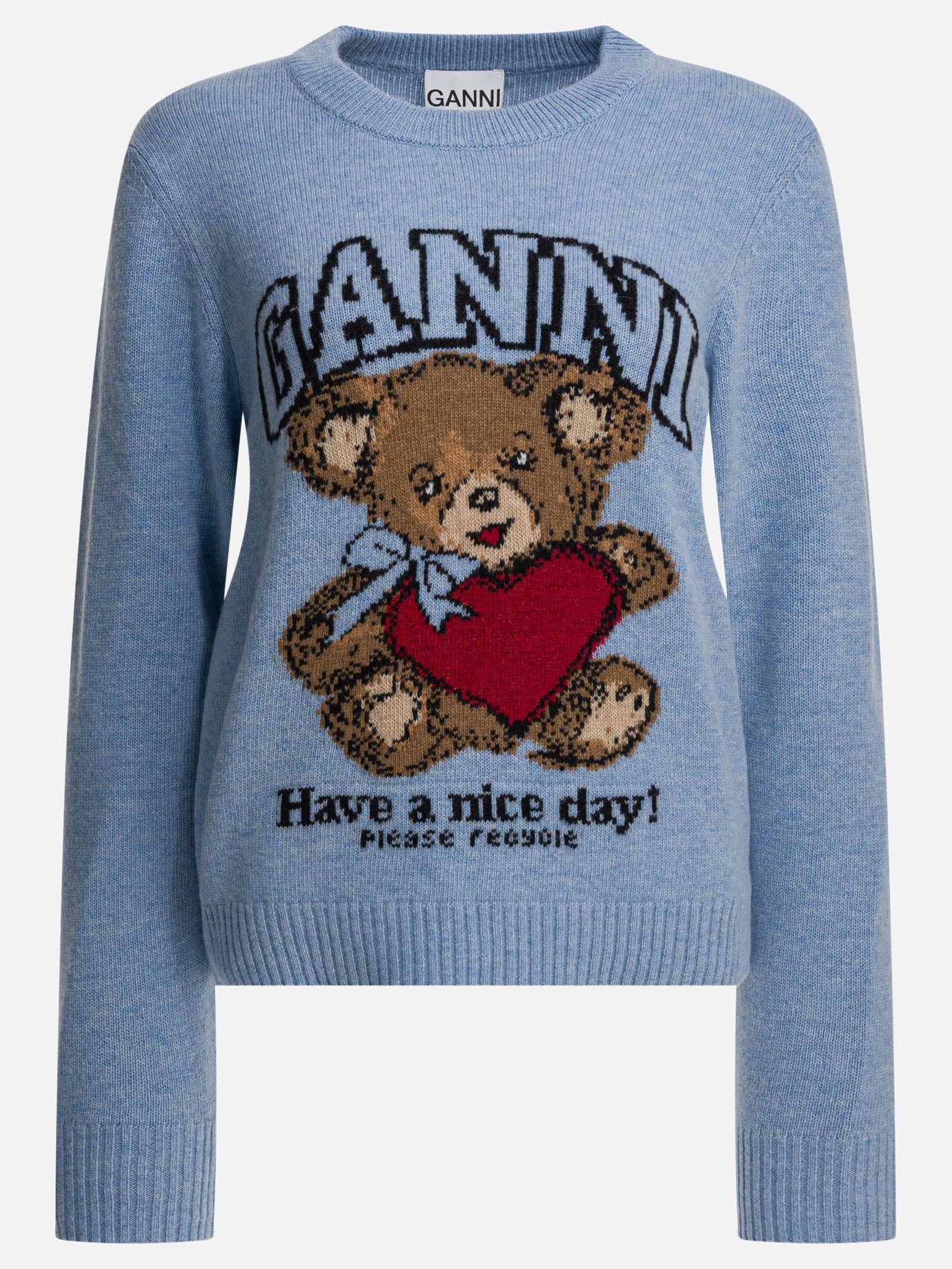 Crewneck sweaters Graphics  Blue - Ganni Women | PDP | VIETTI Online Store | Zoom-Modal
