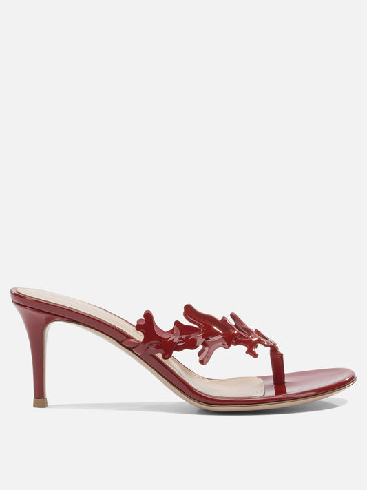Mules 100% leather - 100% leather  Red - Gianvito Rossi Women | VIETTI Online Store 

