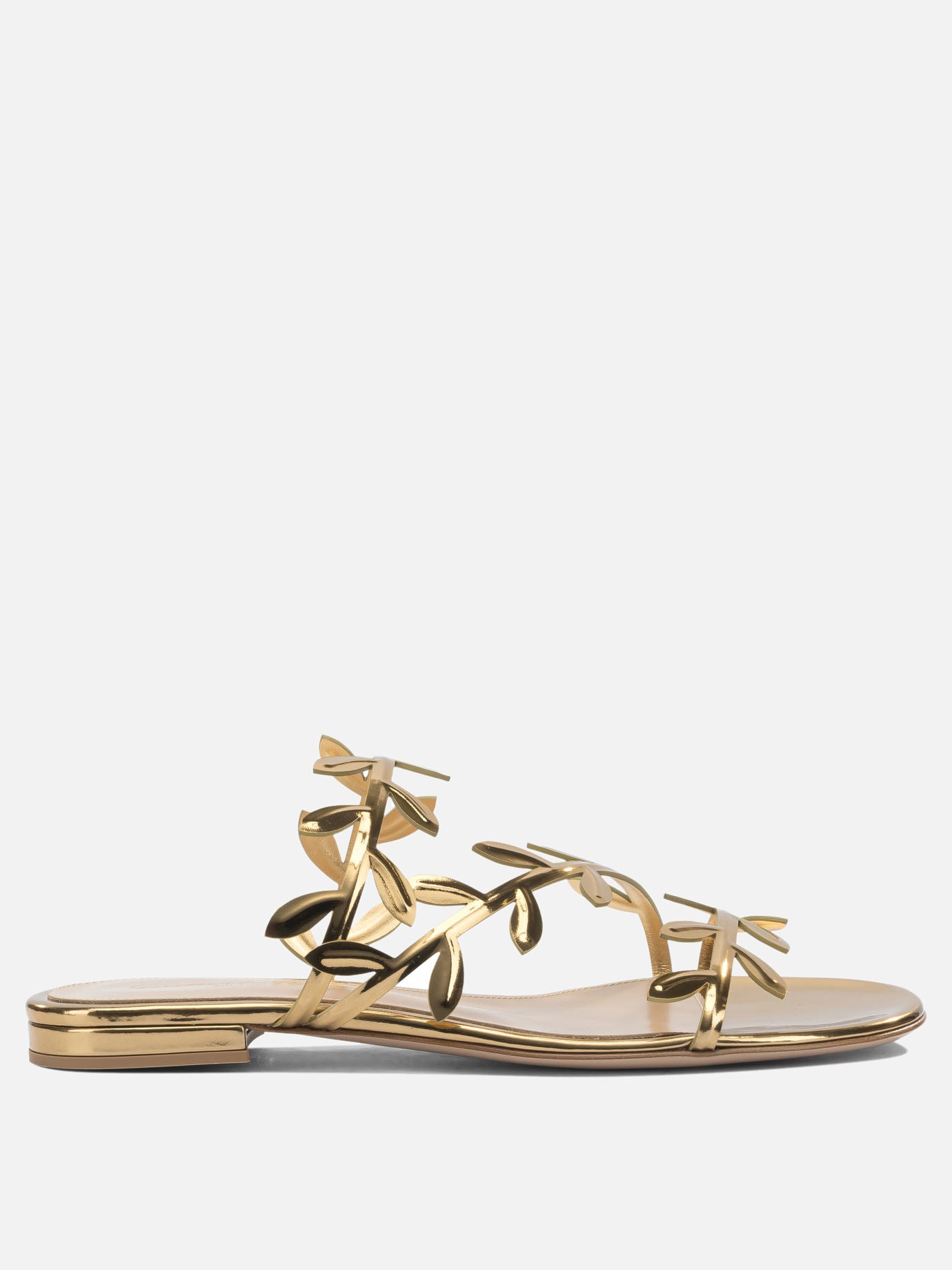 Flat sandals 100% leather - 100% leather  Gold - Gianvito Rossi Women | PDP | VIETTI Online Store | Zoom-Modal
