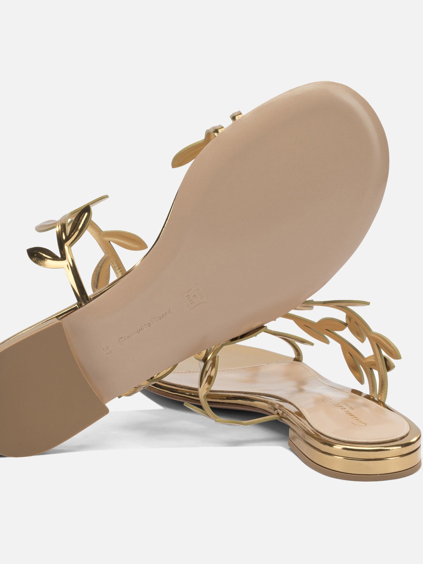 Flat sandals 100% leather - 100% leather  Gold - Gianvito Rossi Women | PDP | VIETTI Online Store | thumbnail_5
