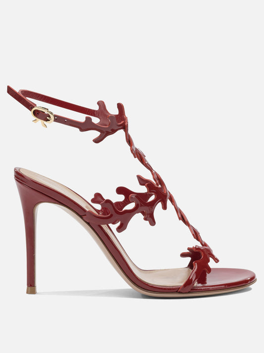 Heeled sandals 100% leather - 100% leather  Red - Gianvito Rossi Women | VIETTI Online Store 
