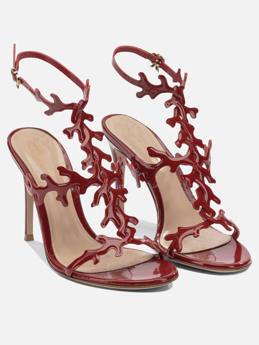 Heeled sandals 100% leather - 100% leather  Red - Gianvito Rossi Women | VIETTI Online Store | 2
