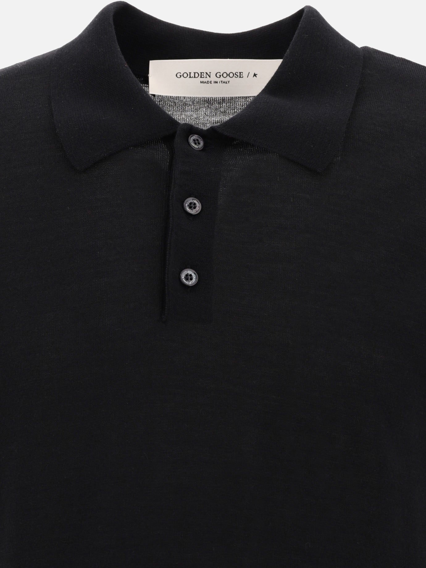 Polo shirts with buttons Solid colour  Black - Golden Goose Men | PDP | VIETTI Online Store | thumbnail_3