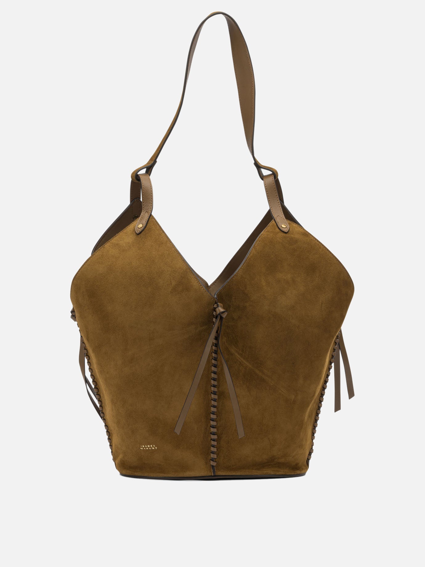 Large bags 100% calf velvet leather  Brown - Isabel Marant Women | PDP | VIETTI Online Store | Zoom-Modal
