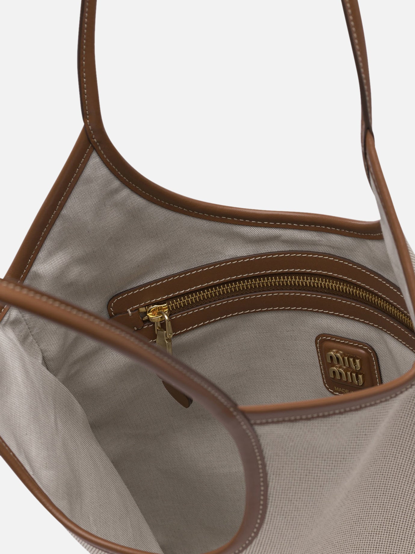 Medium bags 100% cotton 100% calf leather  Beige - Miu Miu Women | PDP | VIETTI Online Store | thumbnail_5
