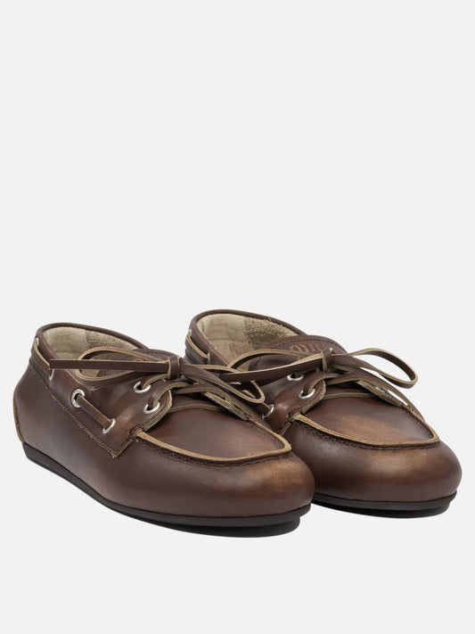 Laced loafers 100% calf leather - 100% rubber  Brown - Miu Miu Women | PDP | VIETTI Online Store | 2
