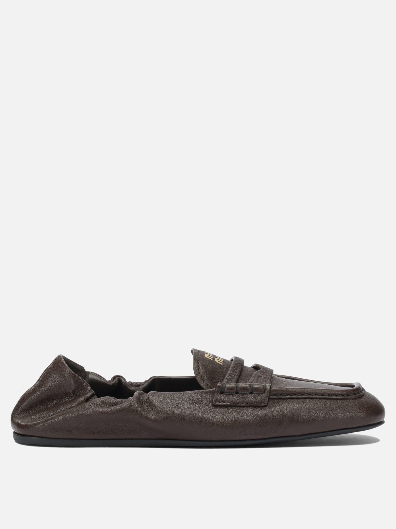 Loafers 100% lamb leather - 100% rubber  Brown - Miu Miu Women | PDP | VIETTI Online Store | Zoom-Modal
