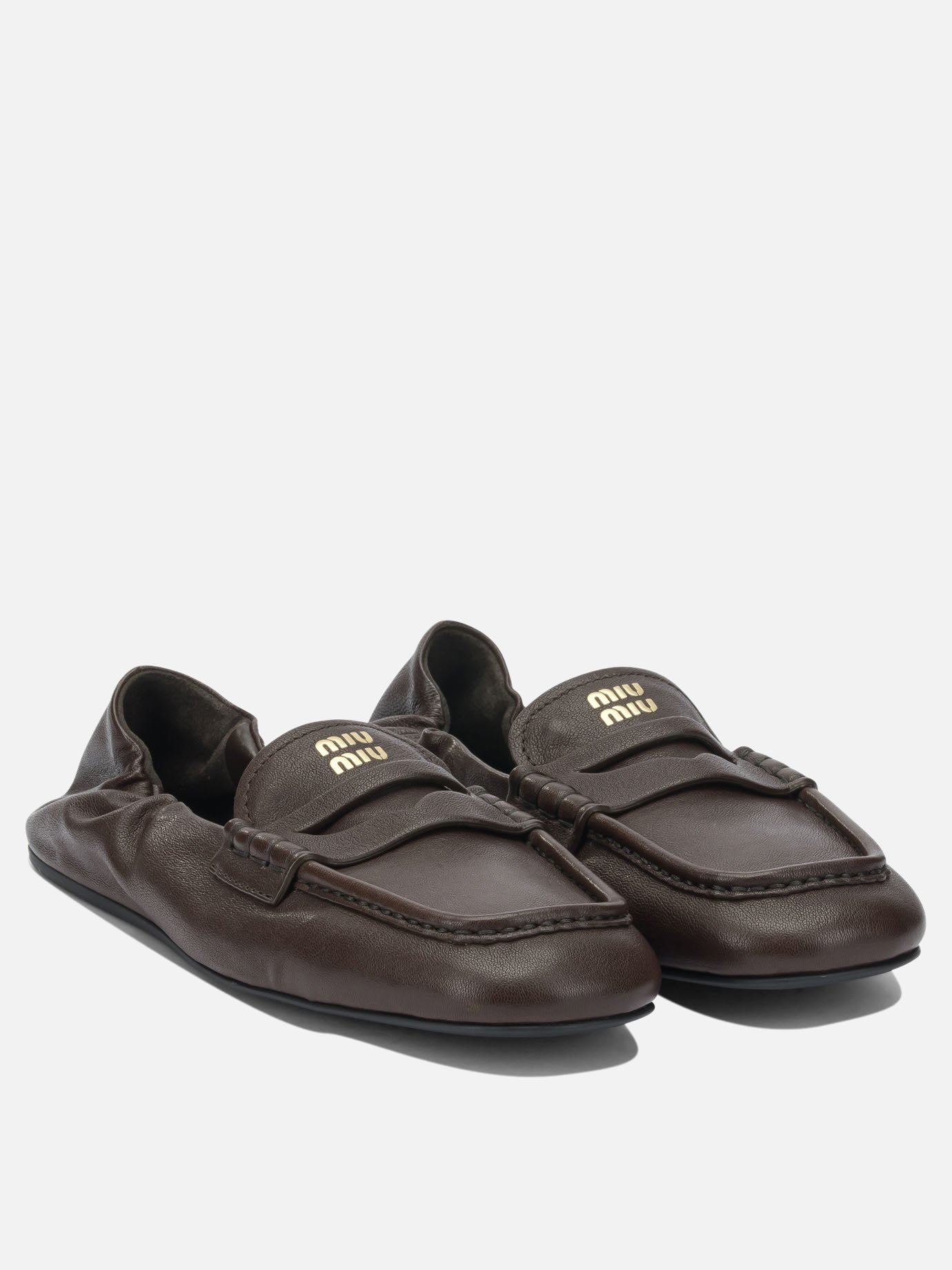 Loafers 100% lamb leather - 100% rubber  Brown - Miu Miu Women | PDP | VIETTI Online Store | thumbnail_2