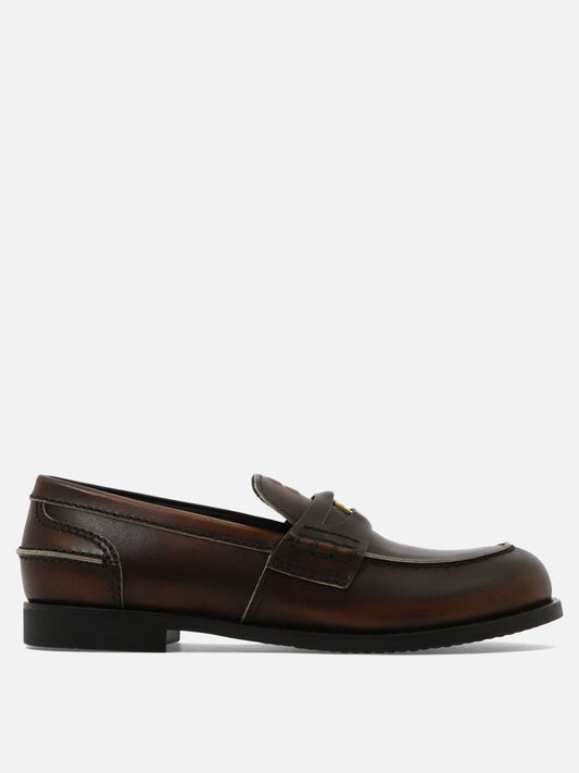 Loafers 100% calf leather  Brown - Miu Miu Women | PDP | VIETTI Online Store 
