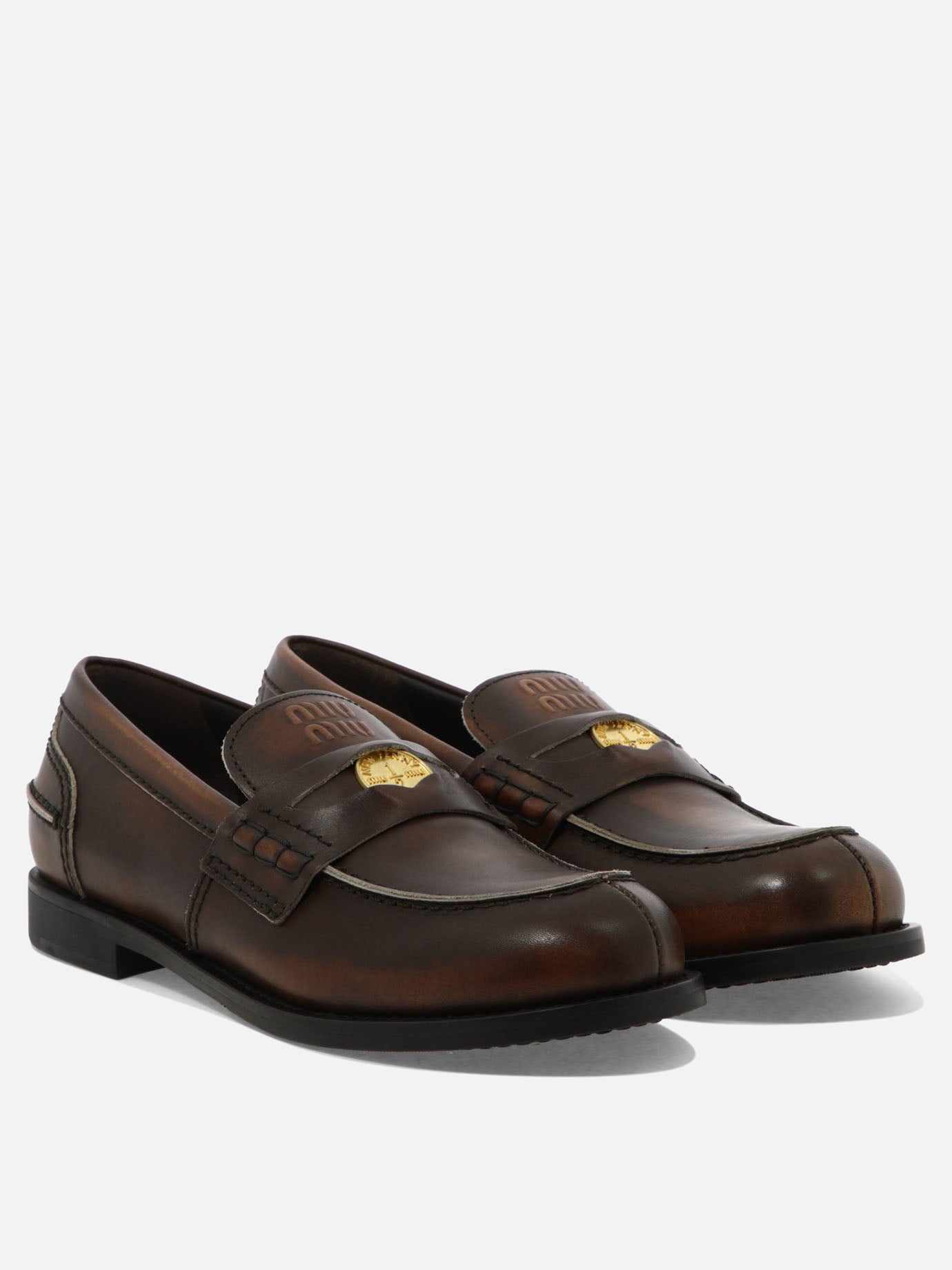 Loafers 100% calf leather  Brown - Miu Miu Women | PDP | VIETTI Online Store | Zoom-Modal_2
