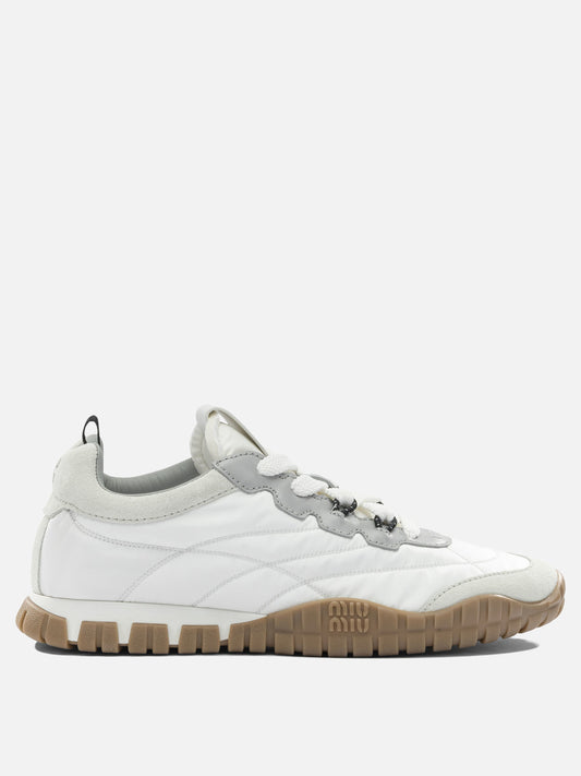 Low top sneakers 100% recycled polyamide - 100% rubber  White - Miu Miu Women | PLP | VIETTI Online Store 

