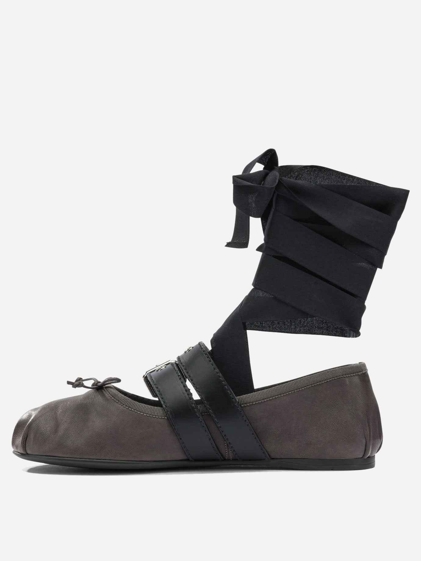 Classic ballet flats 100% lamb leather - 100% calf leather  Brown - Miu Miu Women | PDP | VIETTI Online Store | thumbnail_3