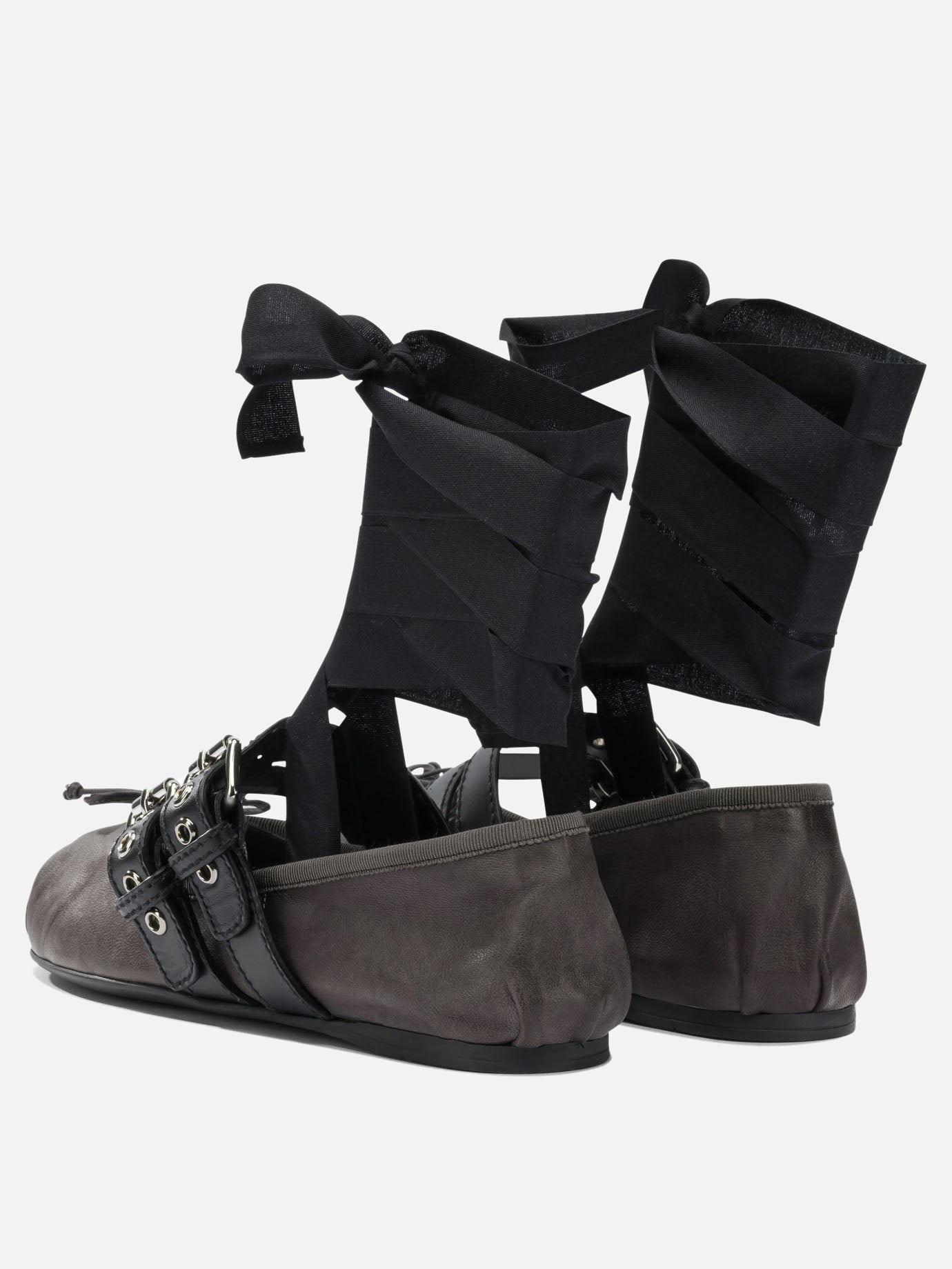 Classic ballet flats 100% lamb leather - 100% calf leather  Brown - Miu Miu Women | PDP | VIETTI Online Store | thumbnail_4