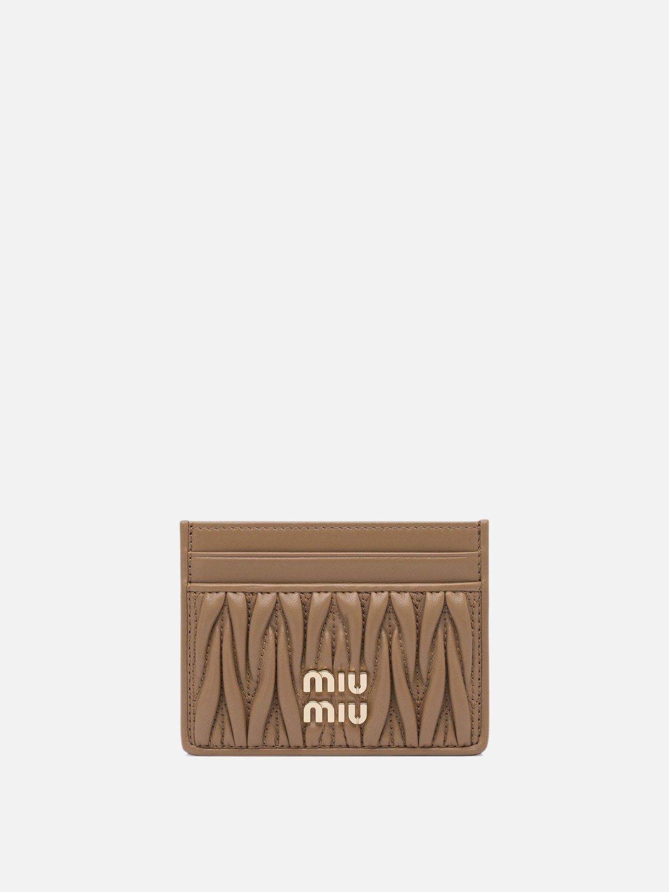 Card holders 100 % calf leather  Brown - Miu Miu Women | PDP | VIETTI Online Store | Zoom-Modal
