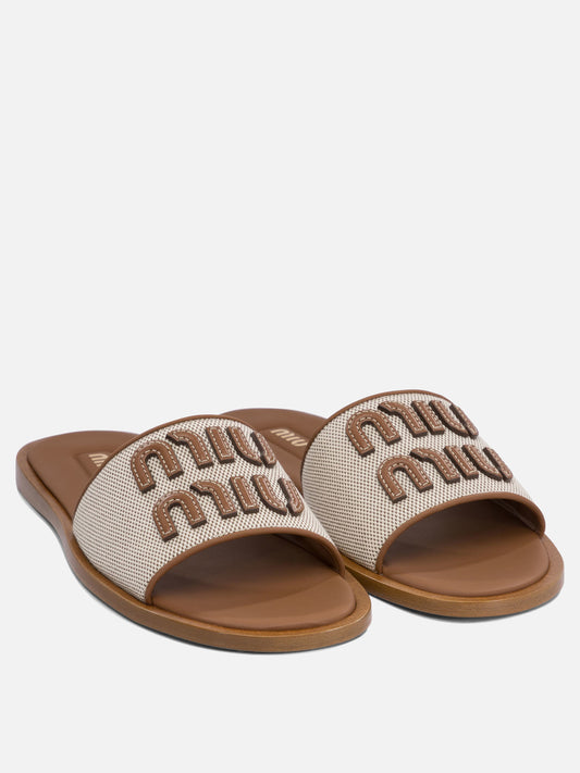 Slides 100% cotton  Brown - Miu Miu Women | PLP | VIETTI Online Store | 2

