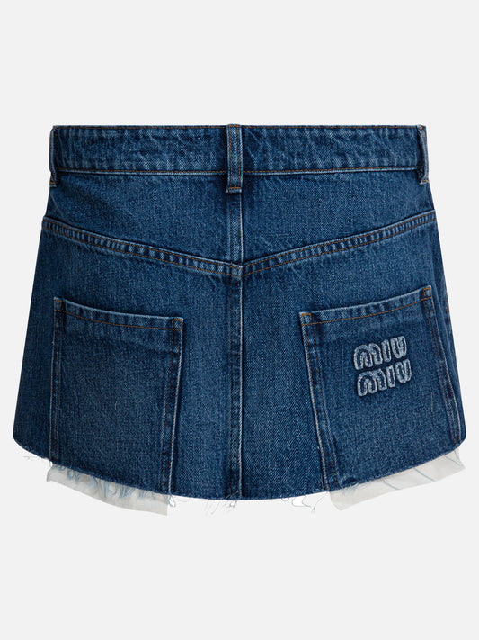 Miniskirts Logo  Blue - Miu Miu Women | PDP | VIETTI Online Store | 2
