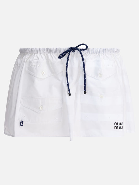 Miniskirts Logo  White - Miu Miu Women | PLP | VIETTI Online Store 
