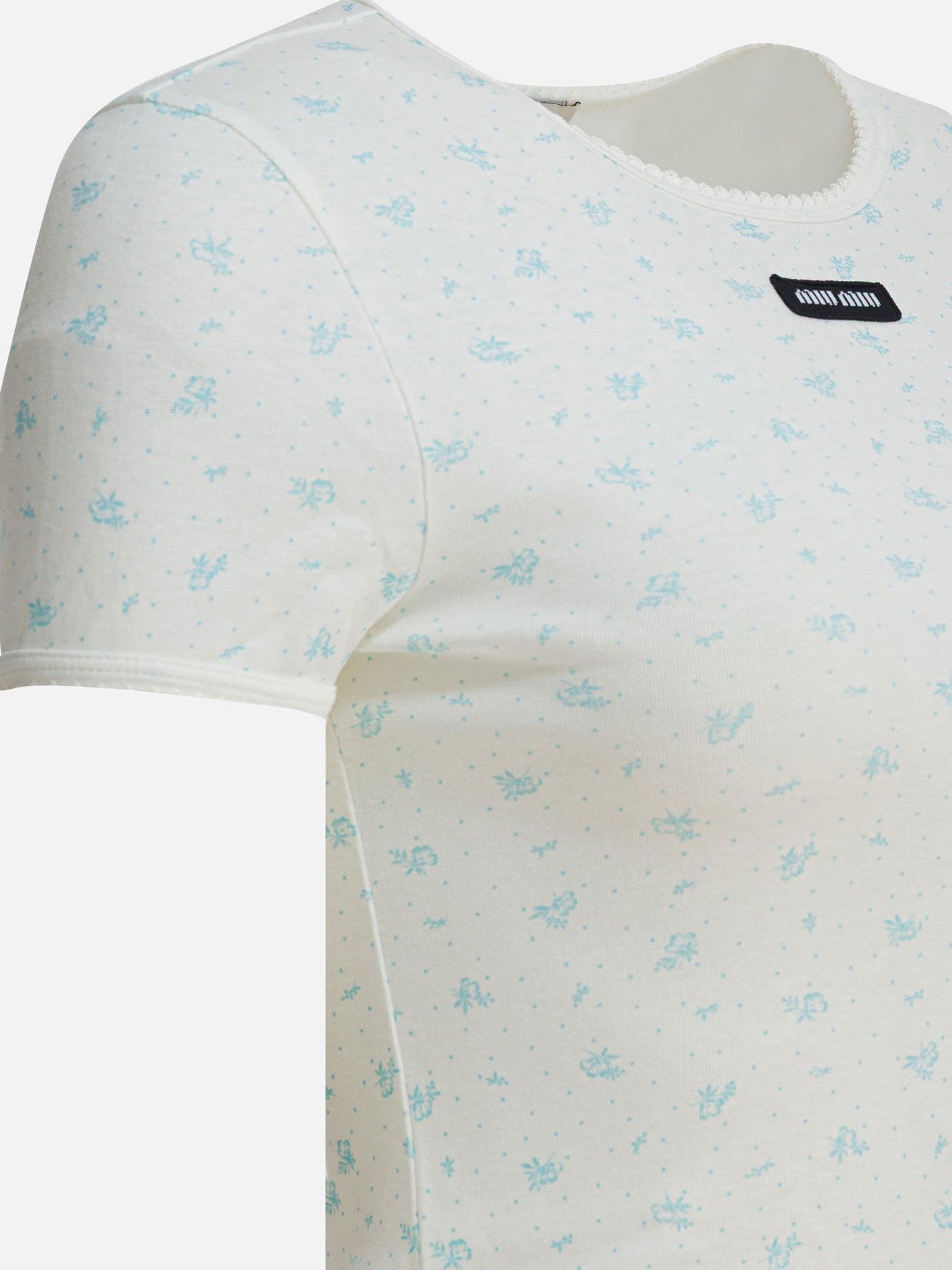 Crewneck t-shirts Floral  White - Miu Miu Women | PDP | VIETTI Online Store | thumbnail_4