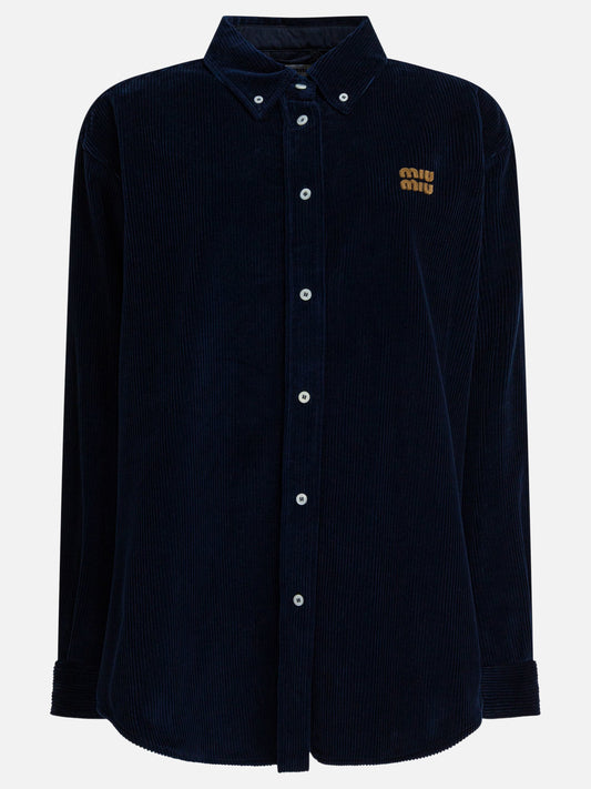 Casual shirts Logo  Blue - Miu Miu Women | PDP | VIETTI Online Store 
