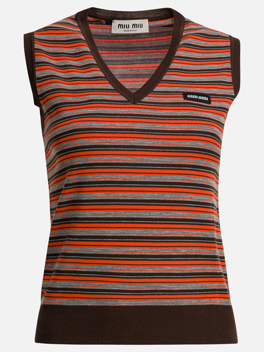 Vests Striped  Orange - Miu Miu Women | PDP | VIETTI Online Store 

