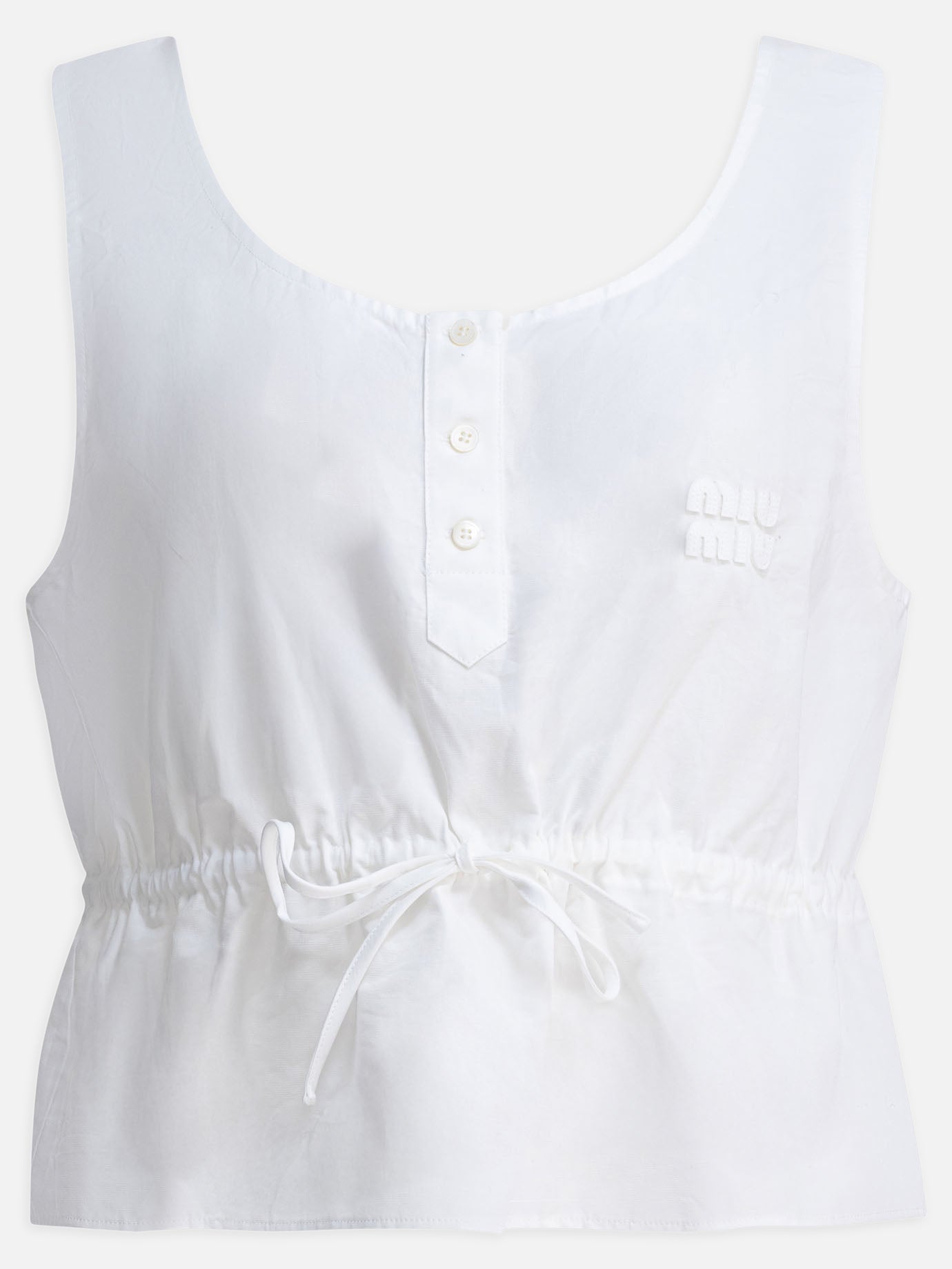 Casual tops Logo  White - Miu Miu Women | PDP | VIETTI Online Store | thumbnail