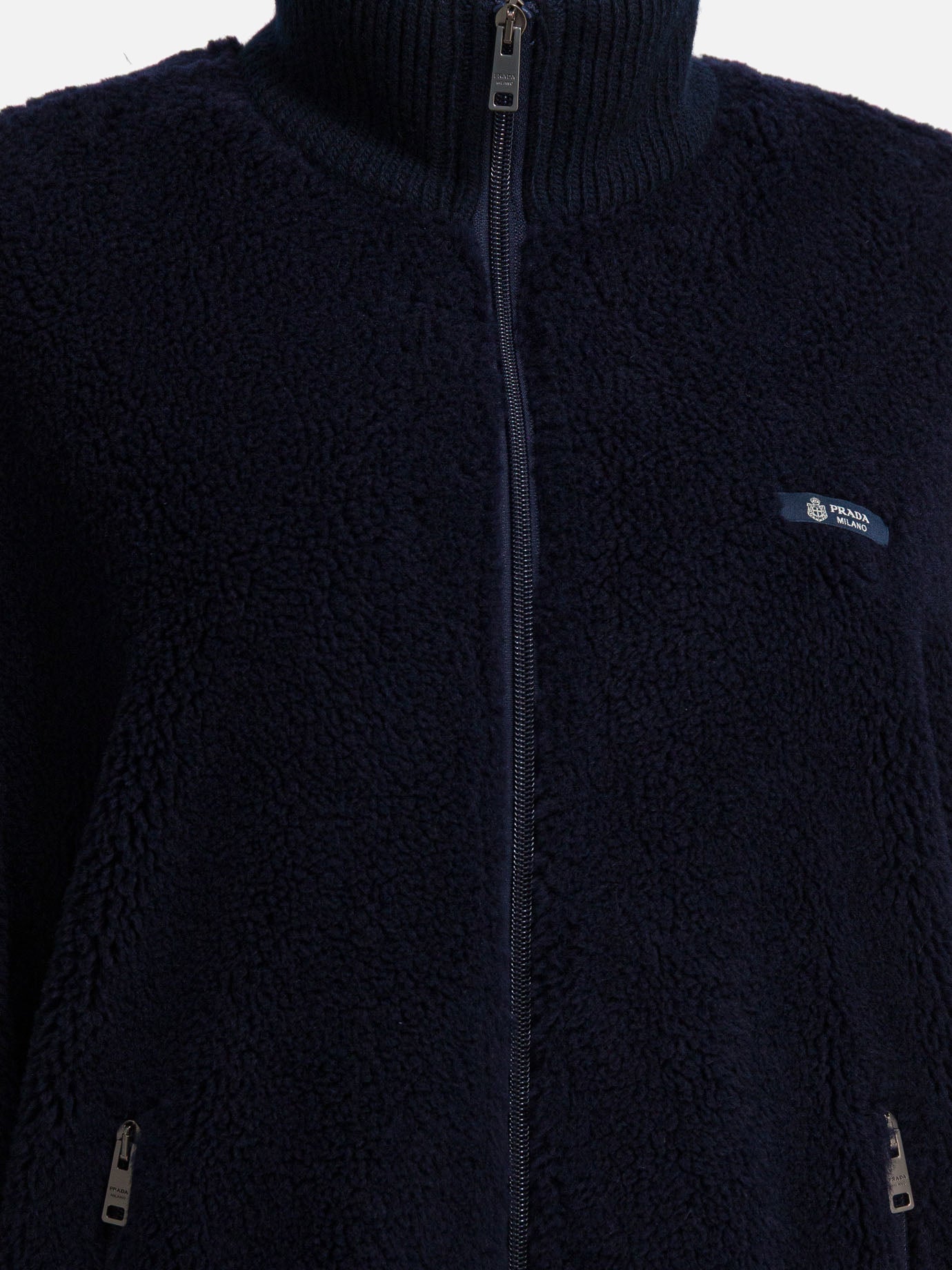 Fleece jackets Solid colour  Blue - Prada Women | PDP | VIETTI Online Store | thumbnail_3