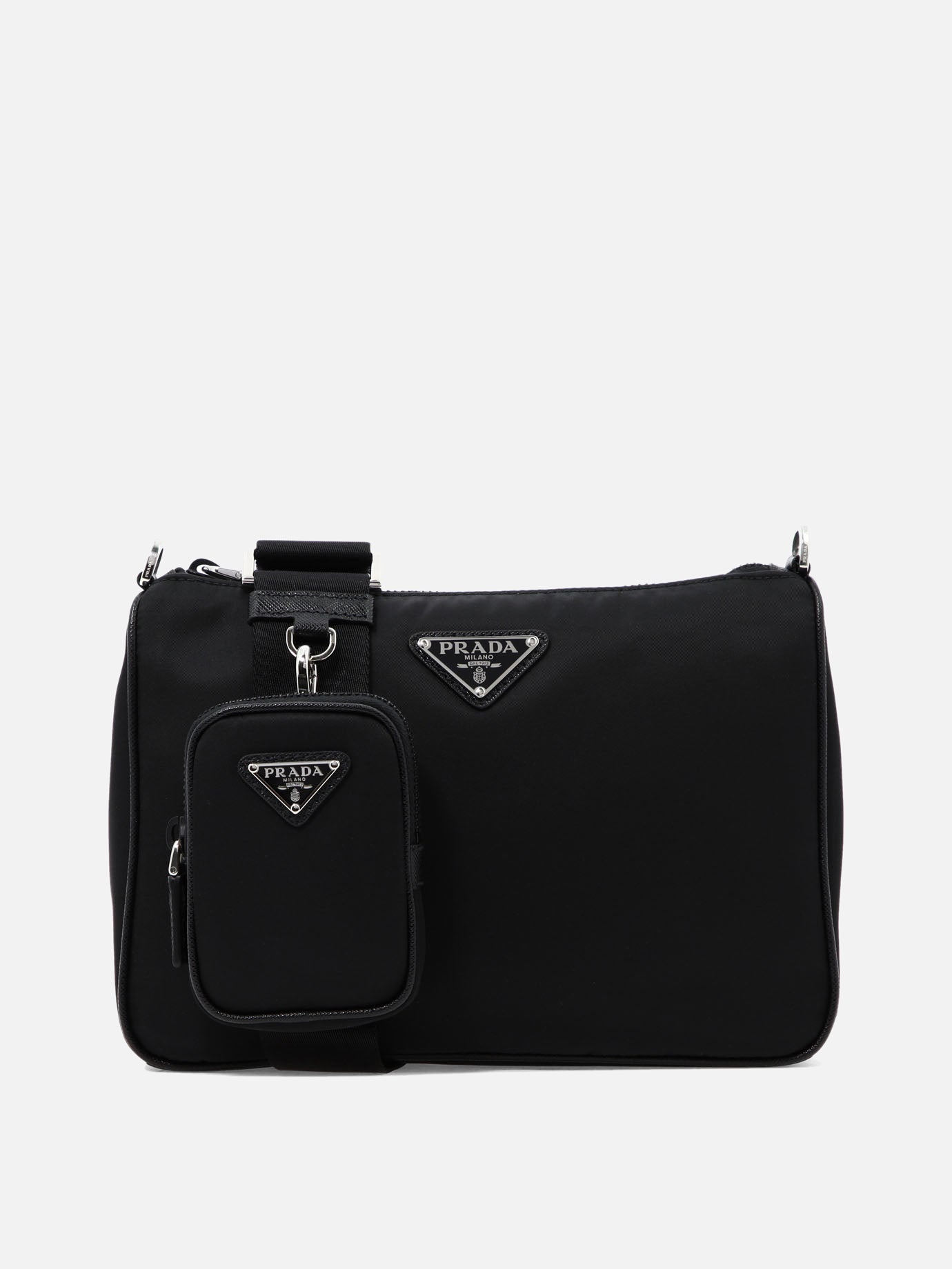 Small bags 100% recycled polyamide - Other fabric: 100% calf leather  Black - Prada Men | PDP | VIETTI Online Store | thumbnail