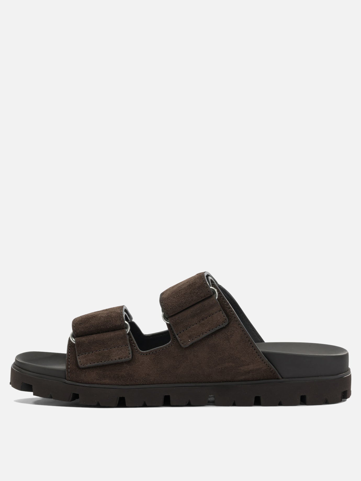 Slides 100% suede - 100% rubber  Brown - Prada Men | PDP | VIETTI Online Store | Zoom-Modal_3
