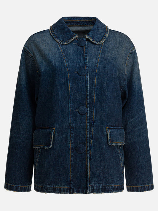 Denim jackets Solid colour  Blue - Prada Women | PDP | VIETTI Online Store 
