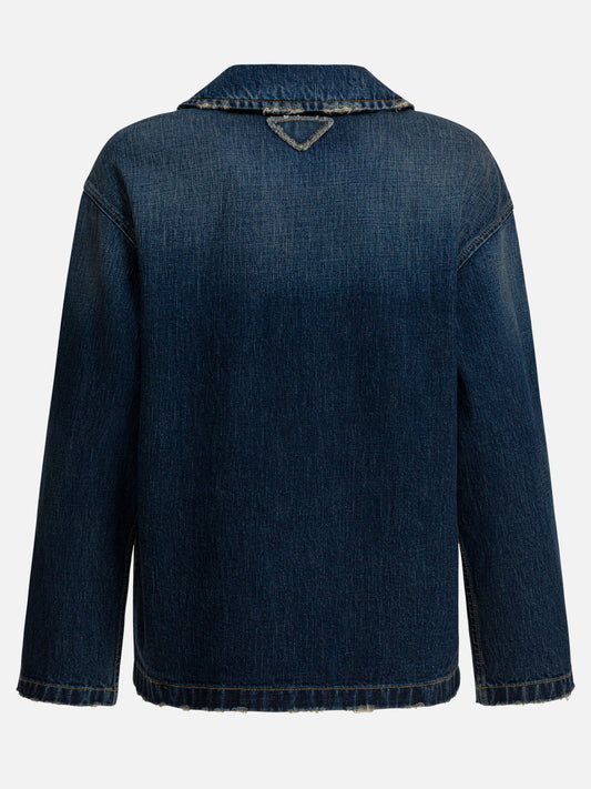 Denim jackets Solid colour  Blue - Prada Women | PDP | VIETTI Online Store | 2
