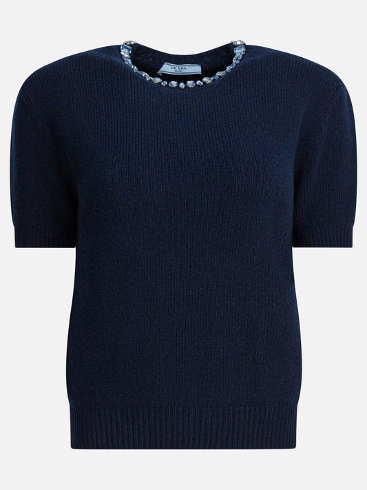 Crewneck sweaters Solid colour  Blue - Prada Women | PDP | VIETTI Online Store 
