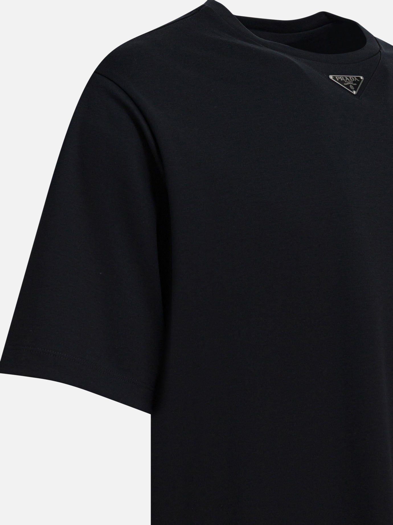 Crewneck t-shirts Logo  Black - Prada Men | PDP | VIETTI Online Store | Zoom-Modal_4
