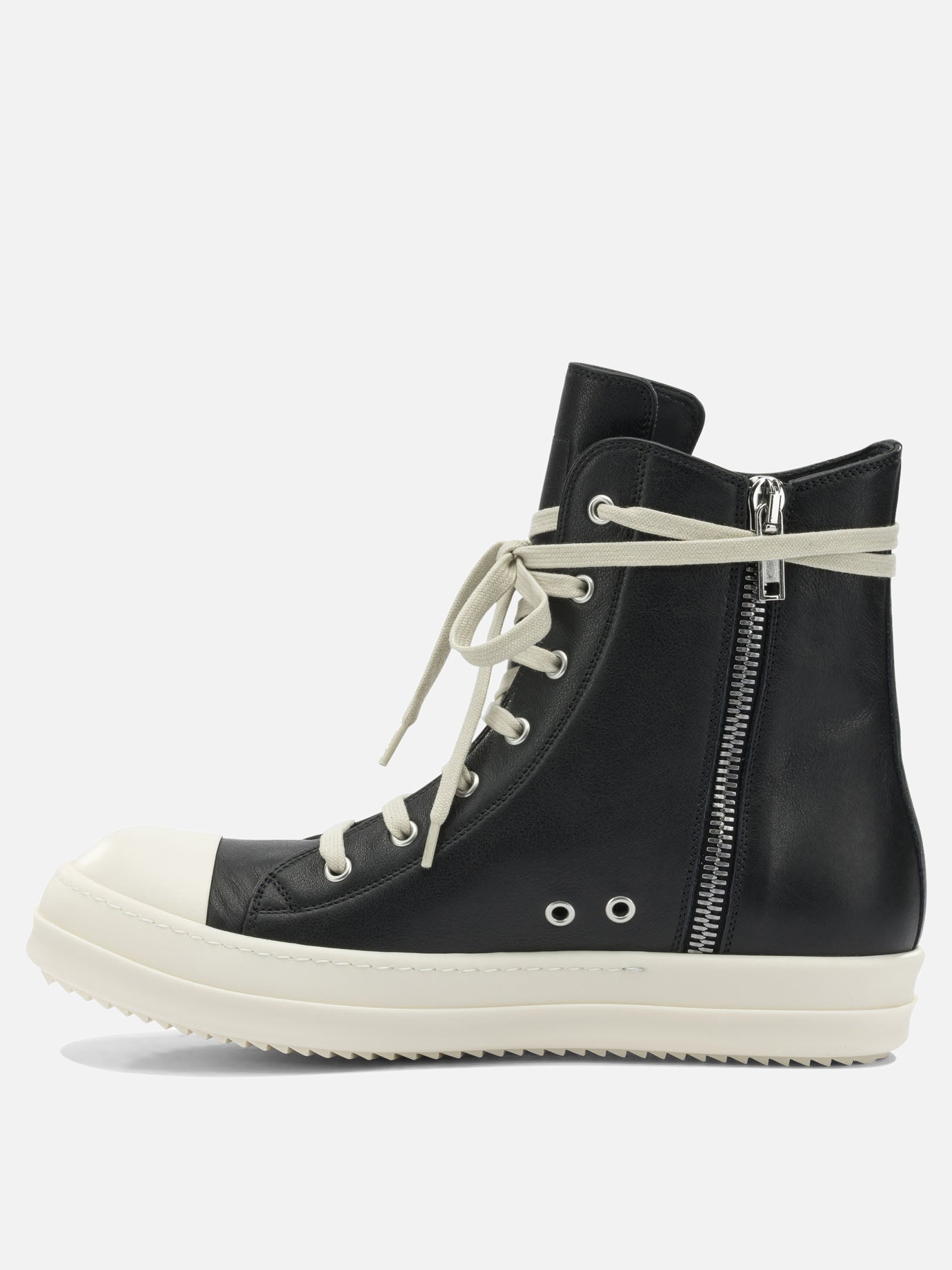 High top sneakers 100% cow leather - 100% thermoplastic rubber  Black - Rick Owens Men | PDP | VIETTI Online Store | thumbnail_3