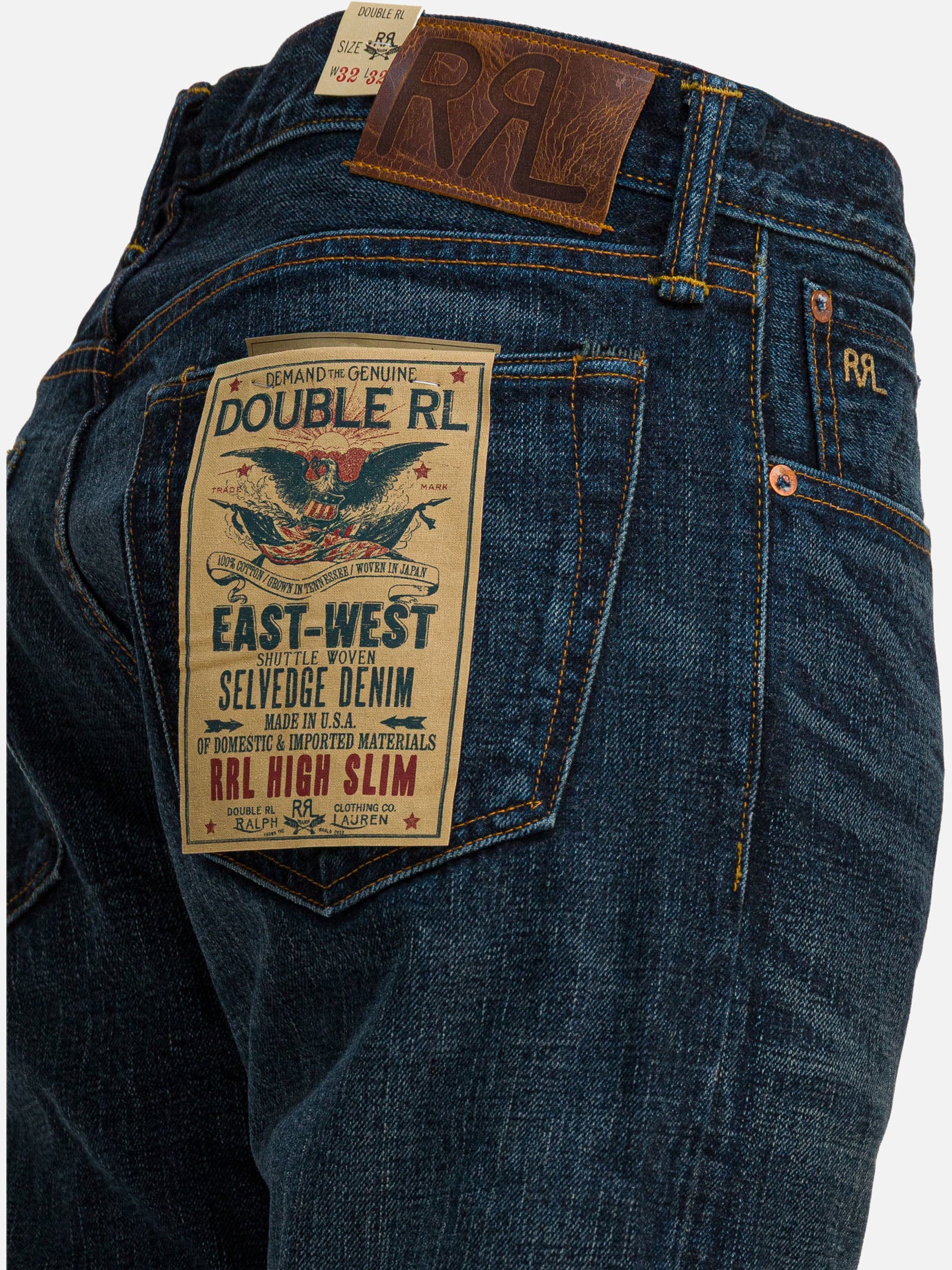 Straight-leg jeans Solid colour  Blue - RRL by Ralph Lauren Men | PDP | VIETTI Online Store | thumbnail_4