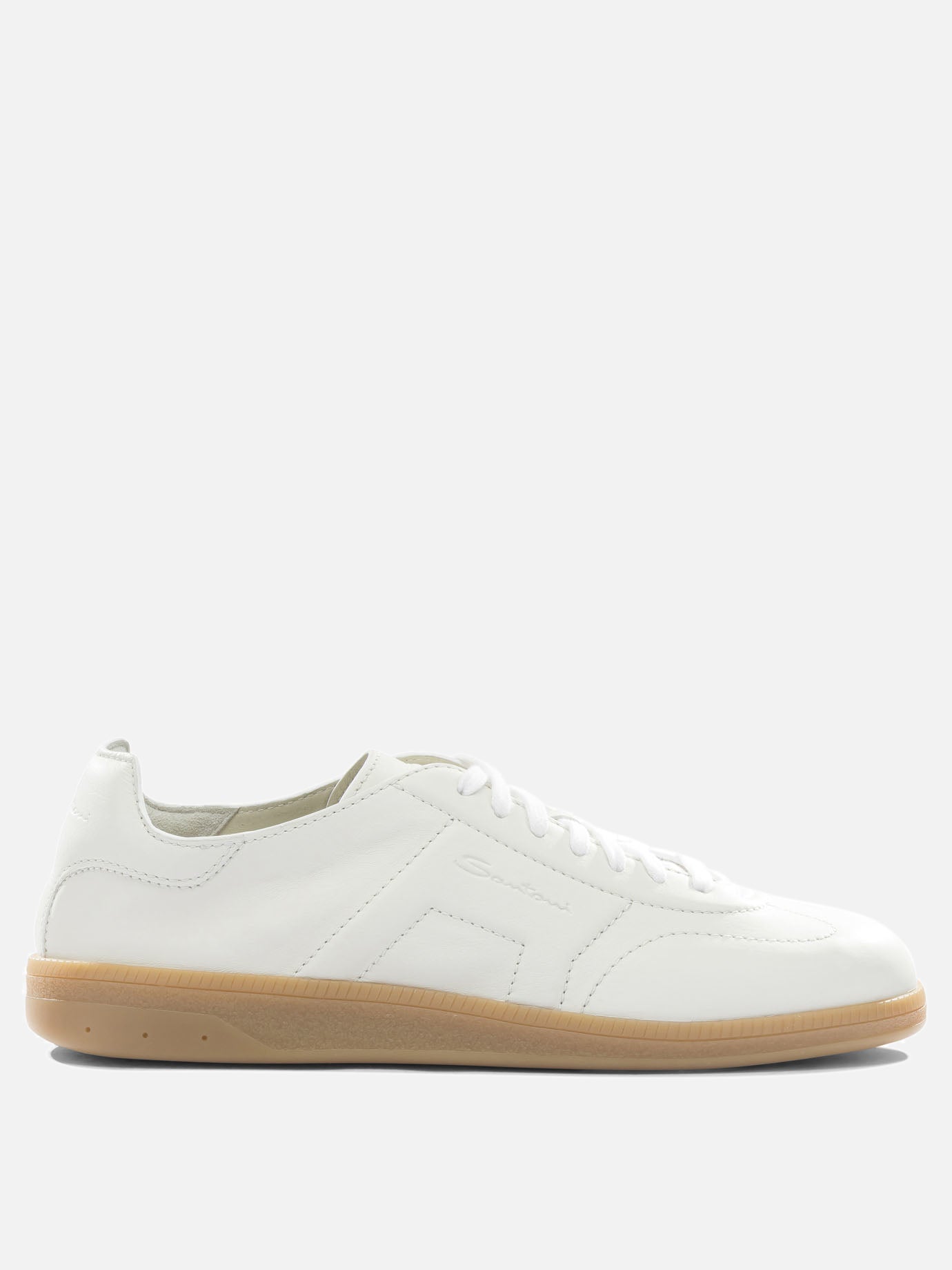 Low top sneakers 100% leather - 100% rubber  White - Santoni Men | PDP | VIETTI Online Store | Zoom-Modal
