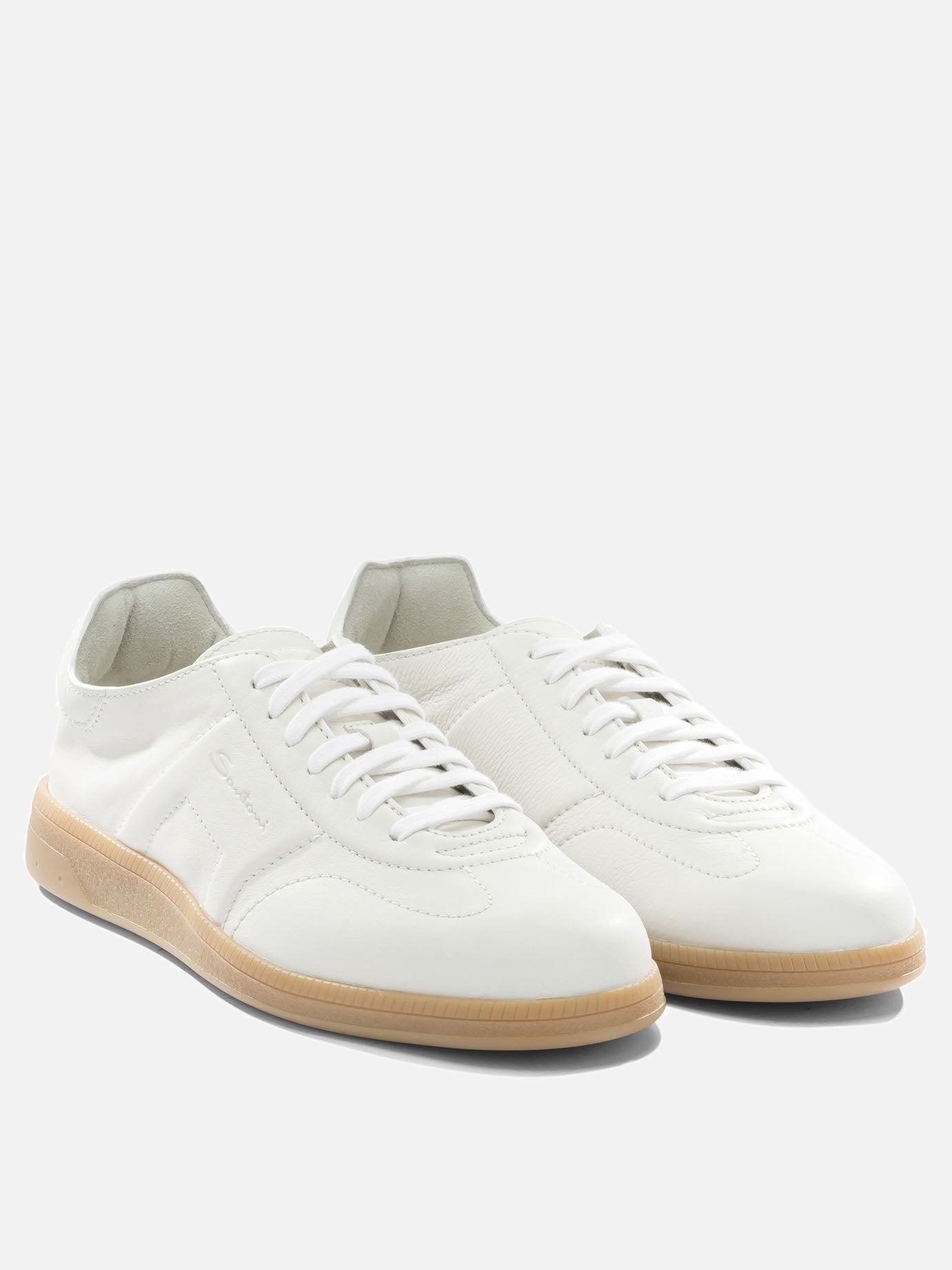 Low top sneakers 100% leather - 100% rubber  White - Santoni Men | PDP | VIETTI Online Store | Zoom-Modal_2
