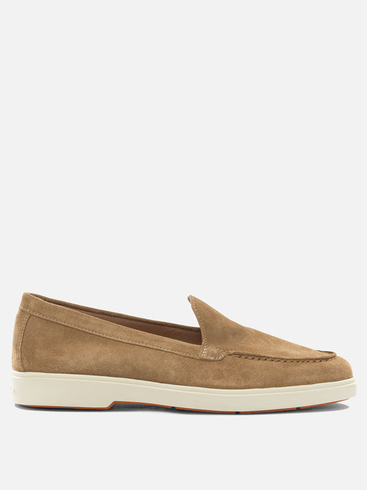 Loafers 100% suede - 100% leather  Brown - Santoni Women | PLP | VIETTI Online Store 
