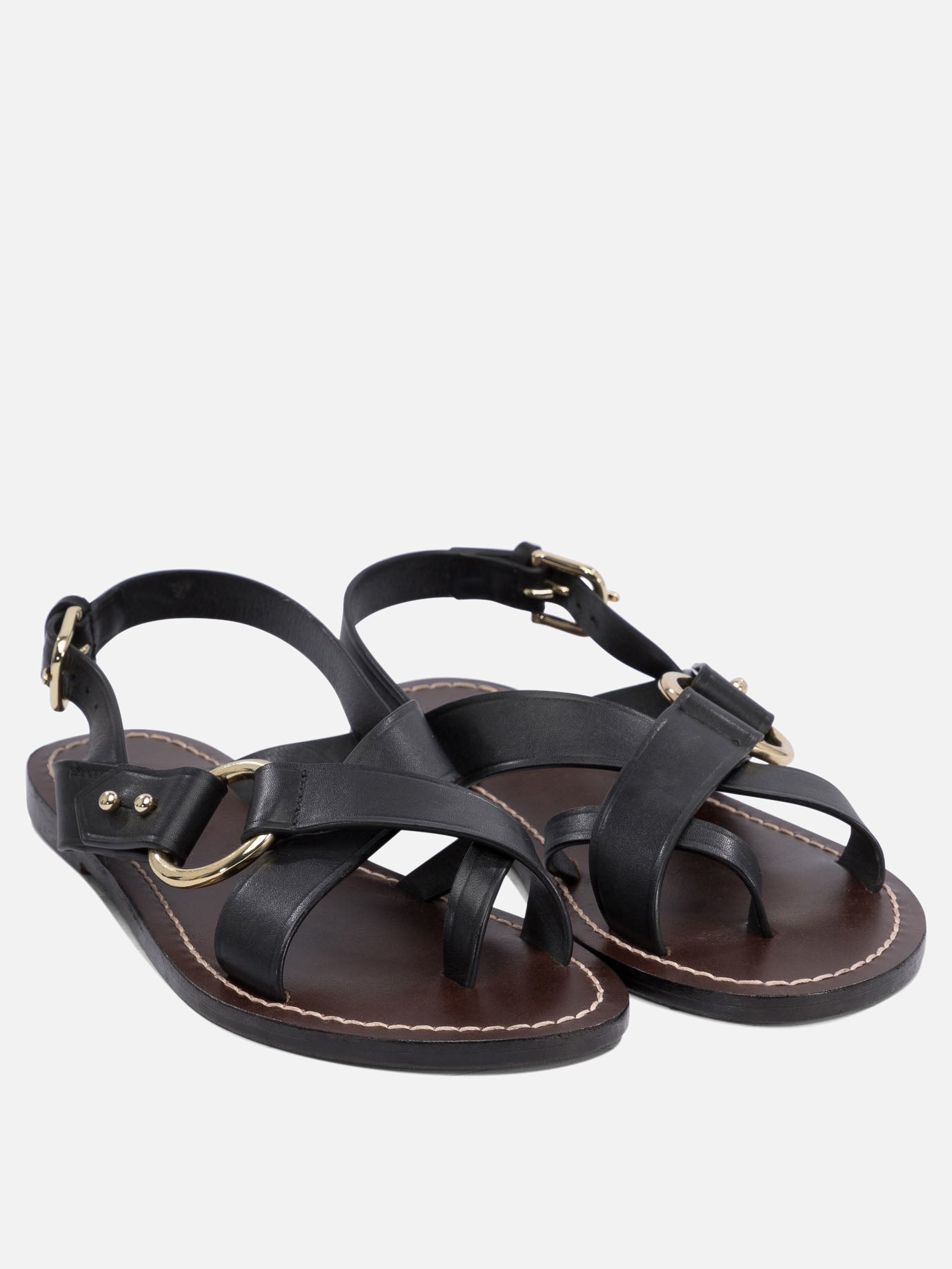Flat sandals 100% leather  Black - Soeur Women | PDP | VIETTI Online Store | Zoom-Modal_2
