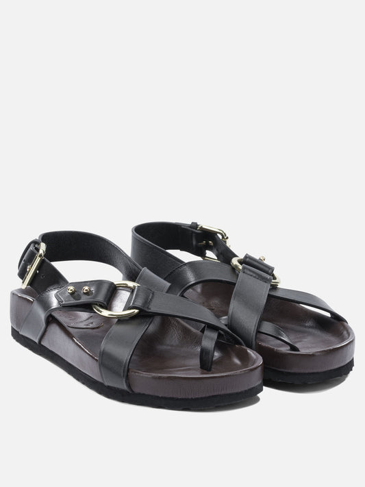Flat sandals 100% leather - 100% rubber  Black - Soeur Women | PLP | VIETTI Online Store | 2
