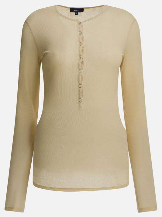Henley t-shirts Solid colour  Beige - Soeur Women | PDP | VIETTI Online Store 
