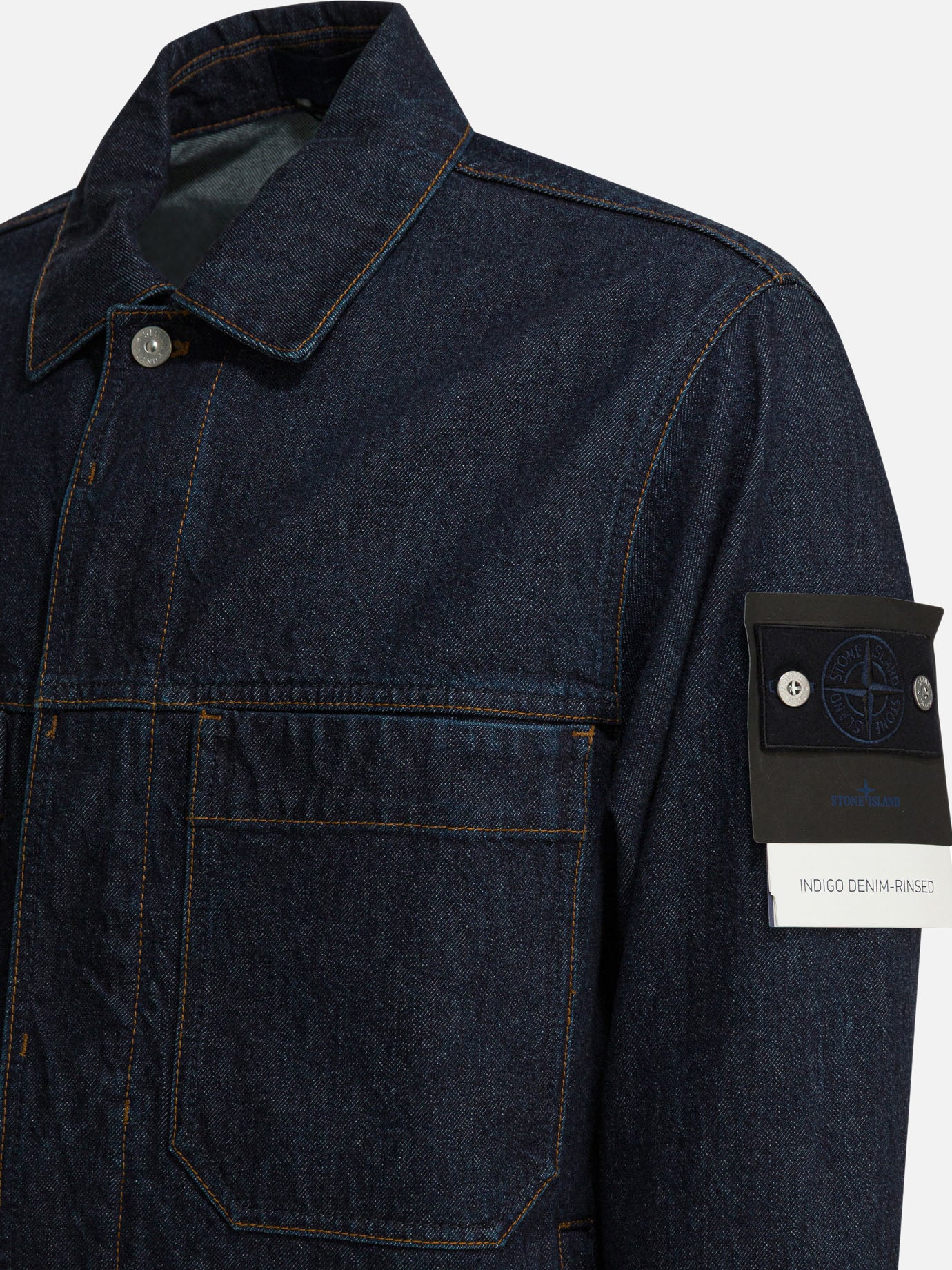 Denim jackets Solid colour  Blue - Stone Island Men | PDP | VIETTI Online Store | thumbnail_4