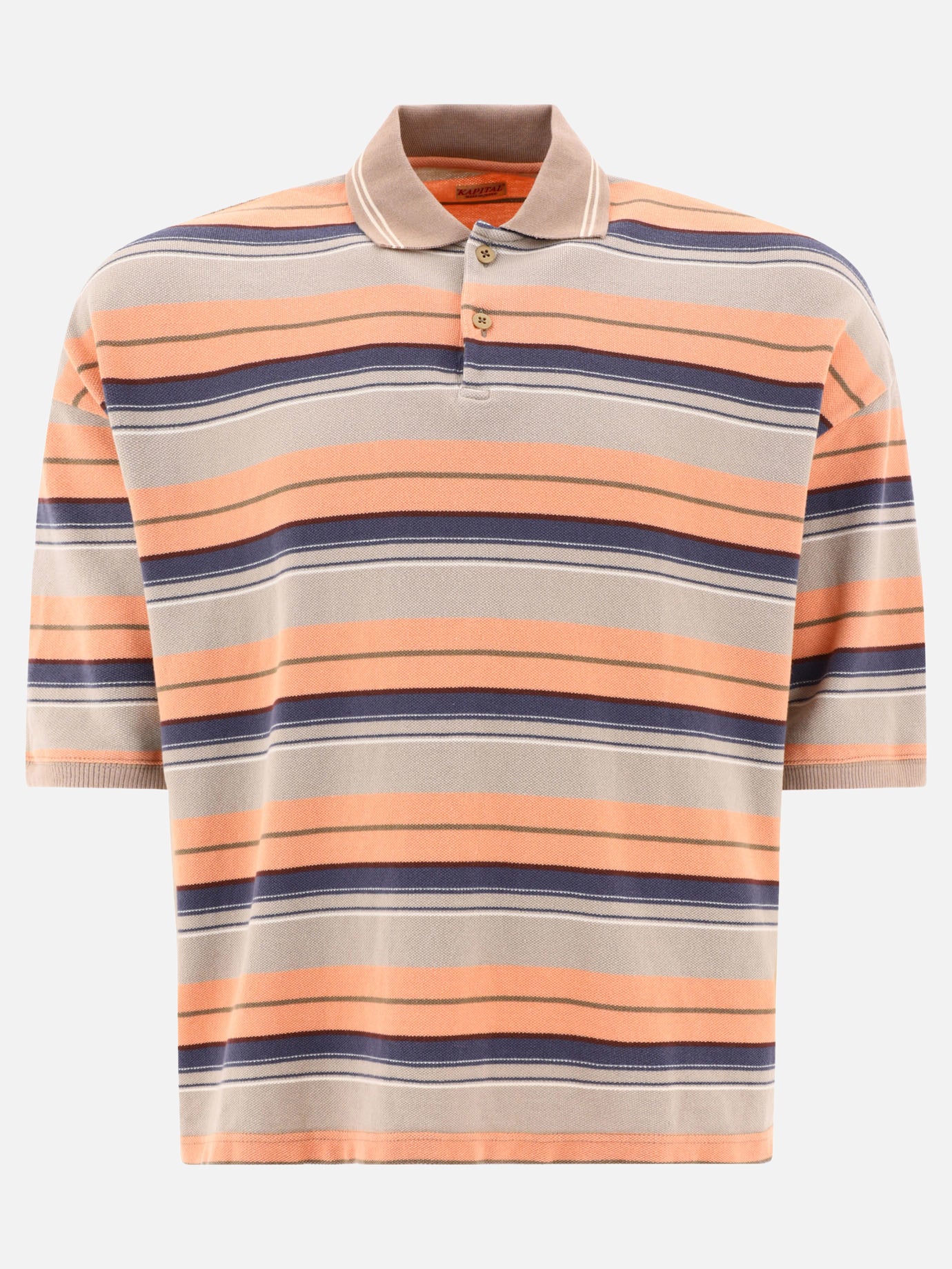 Polo shirts with buttons 100% cotone  Orange - KAPITAL Men | PDP | VIETTI Online Store | Zoom-Modal
