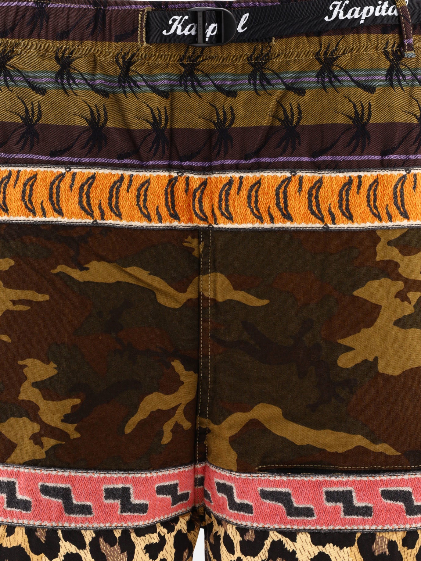 Drawstring shorts 85% cotone 15% lino  Brown - KAPITAL Men | PDP | VIETTI Online Store | Zoom-Modal_3
