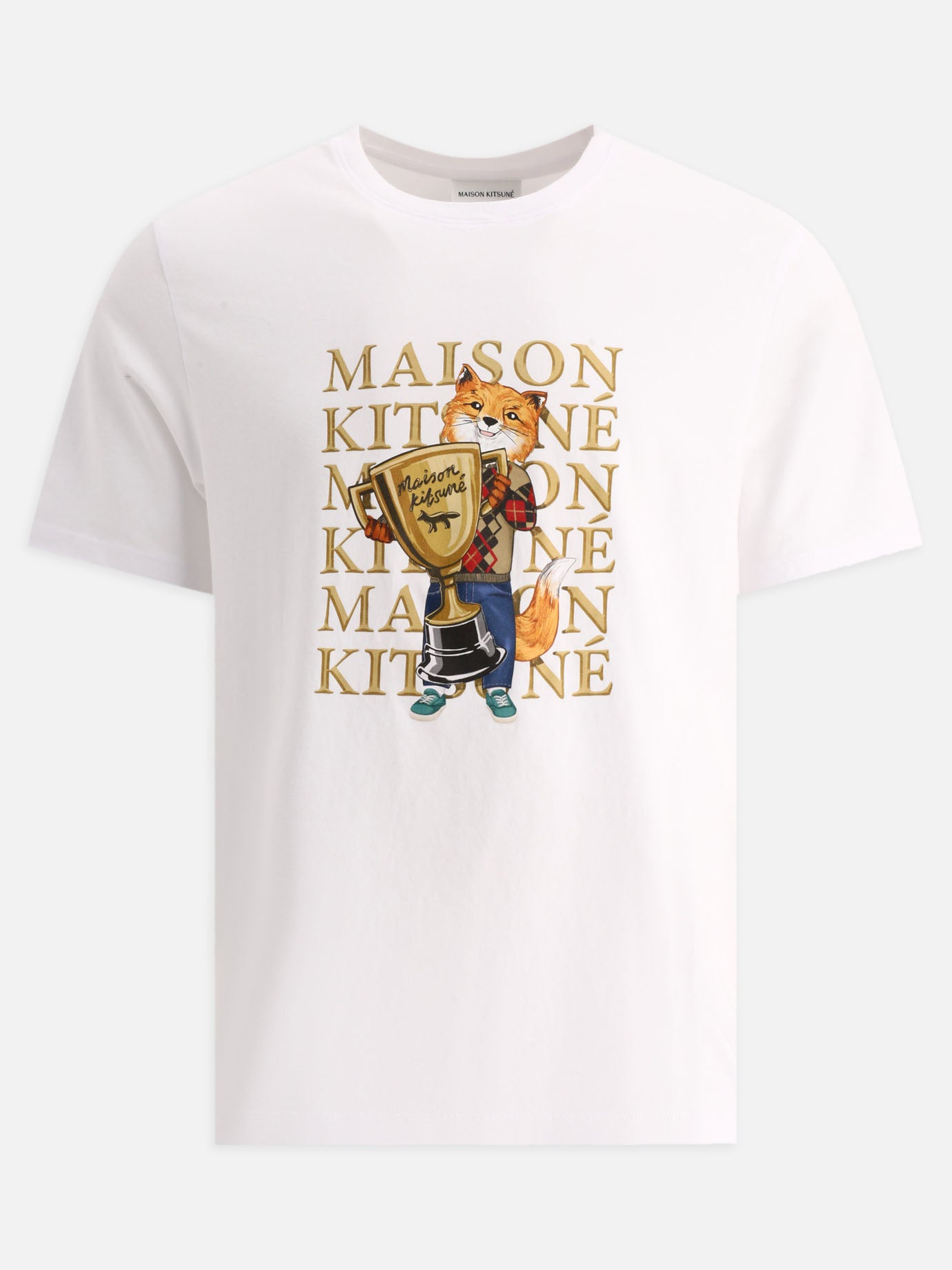 Crewneck t-shirts 100% cotton  White - Maison Kitsuné Men | PDP | VIETTI Online Store | Zoom-Modal
