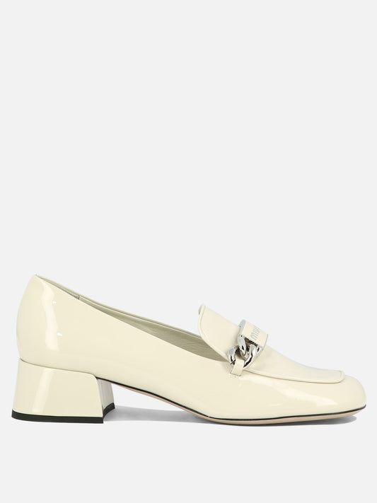 Loafers 100% pelle verniciata - 100% cuoio  White - Miu Miu Women | PLP | VIETTI Online Store 
