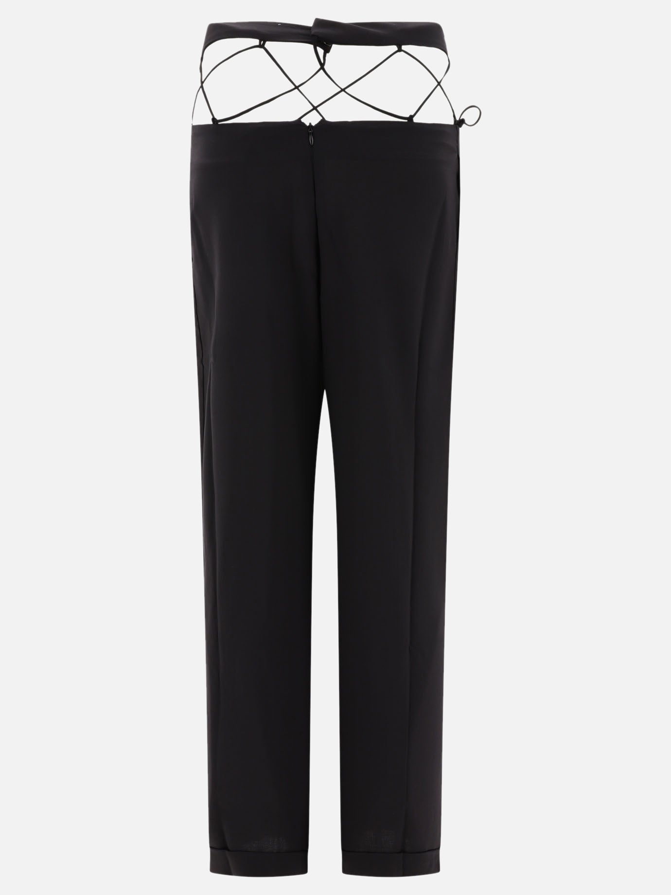 Tailored trousers with laced waistband