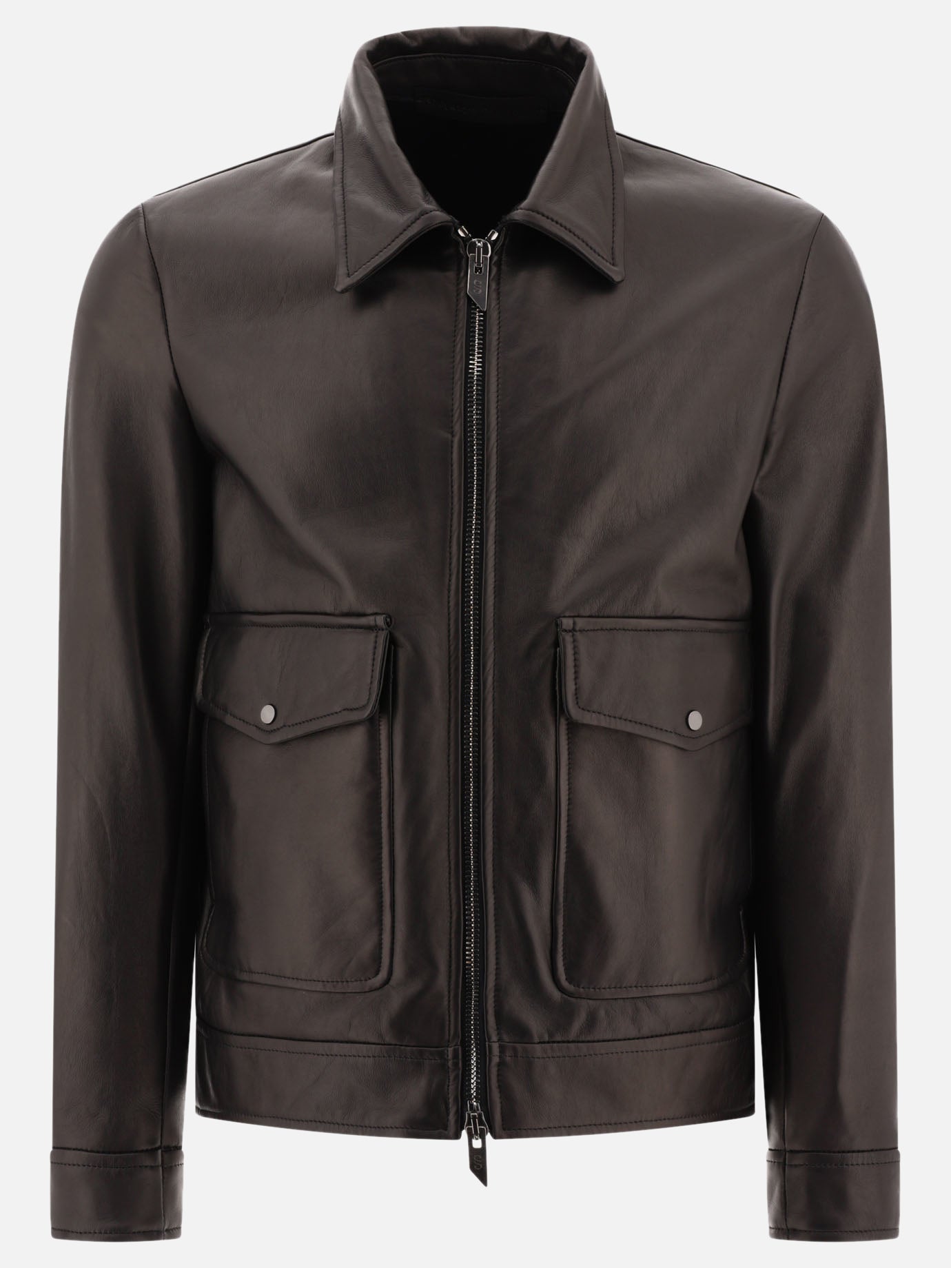 Leather biker jacket